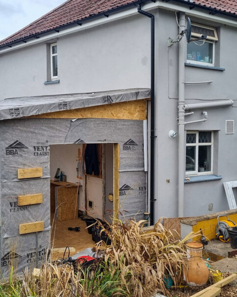Home extension under construction