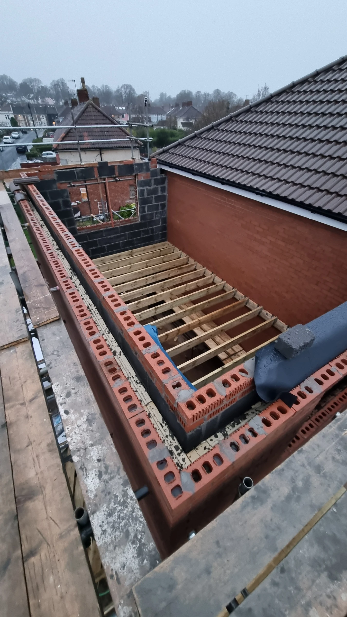 Floor joists within the extension in Bedminster, Bristol
