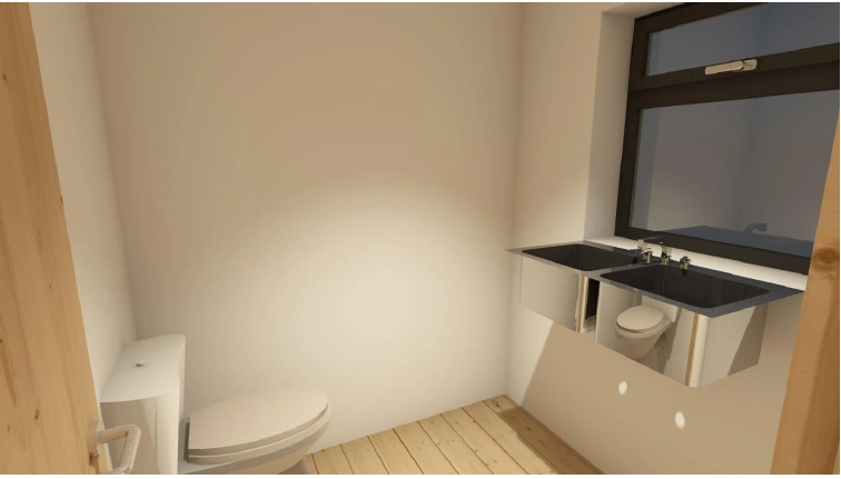 Visualisation of the proposed WC and washbasin