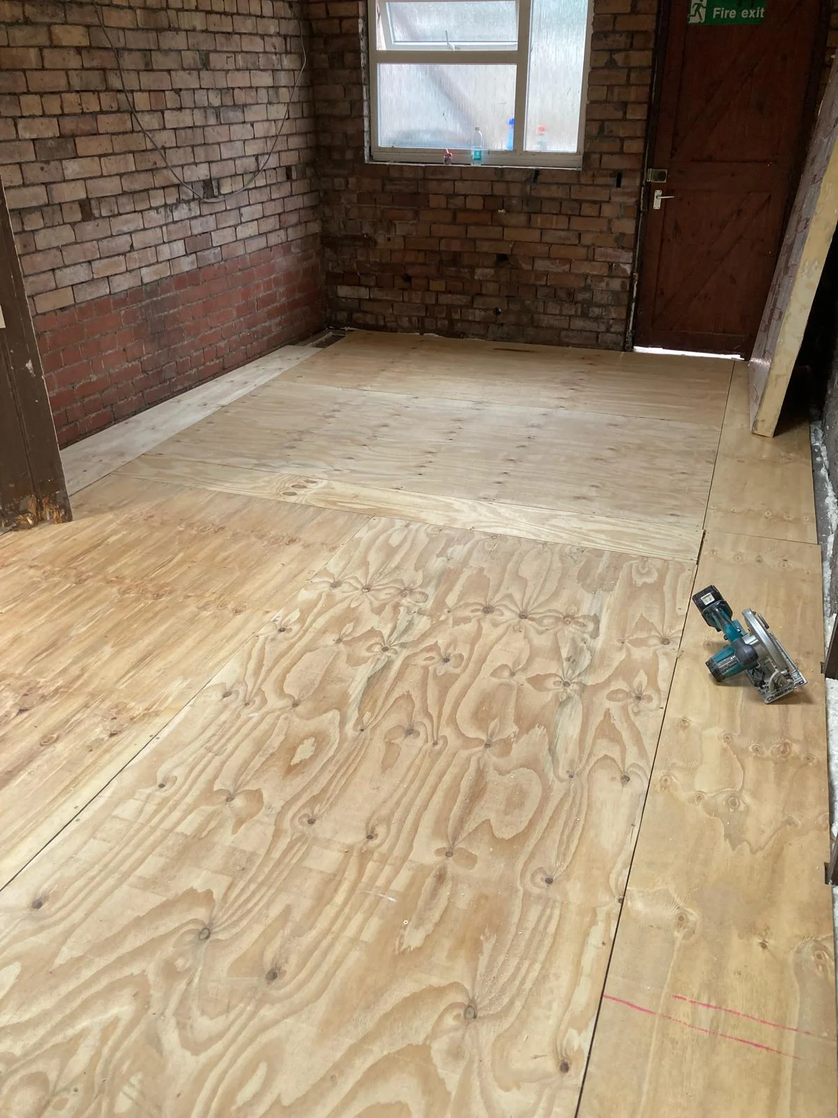 New timber floor deck laid inside the garage