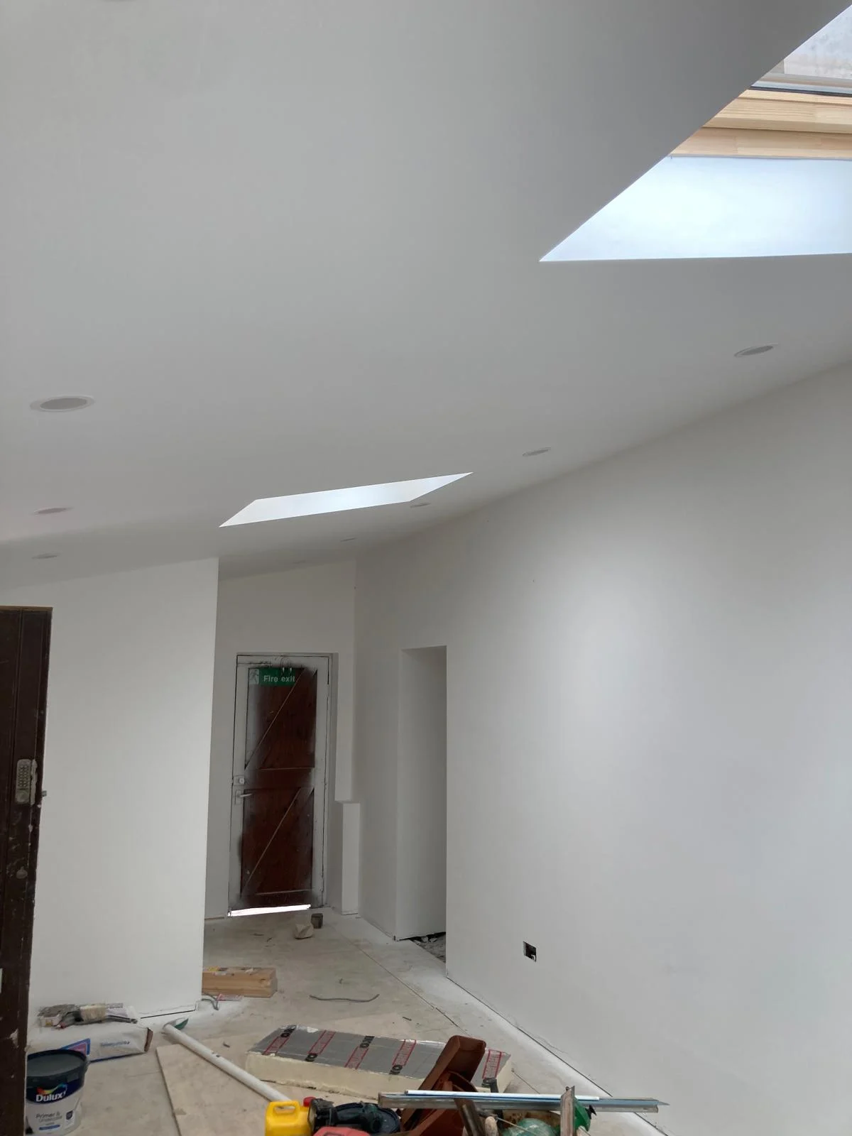 Painted walls and ceiling before the room was furnished