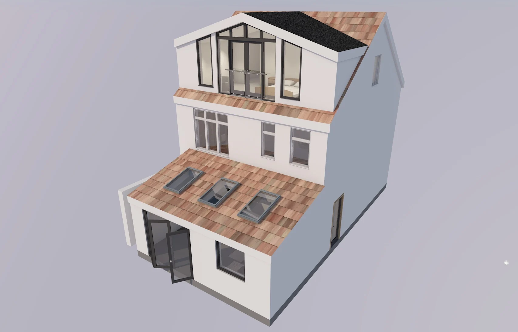 Combined loft conversion and extension exterior design
