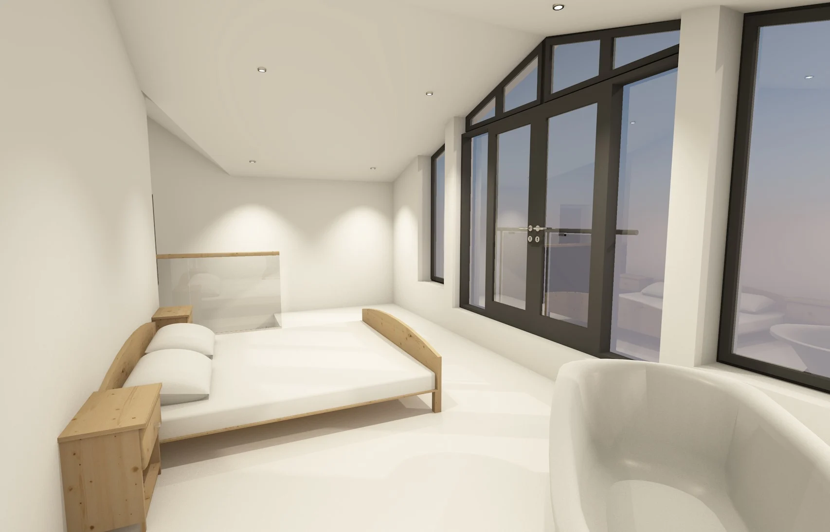 Interior design view of the proposed loft room