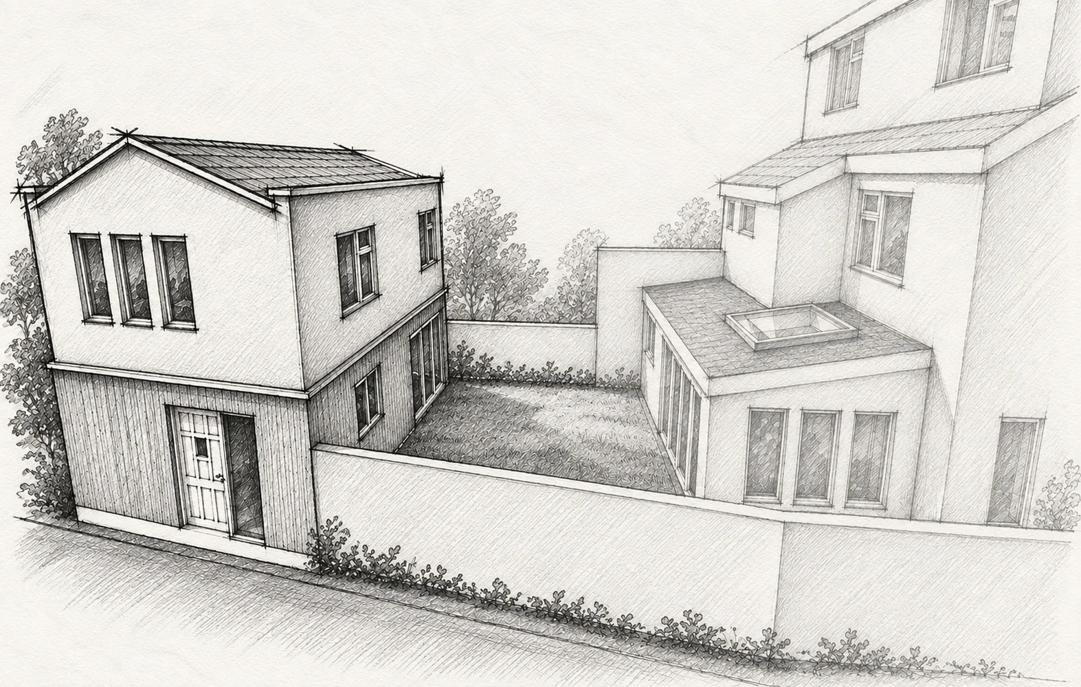 Alternative pencil concept view of the proposed home